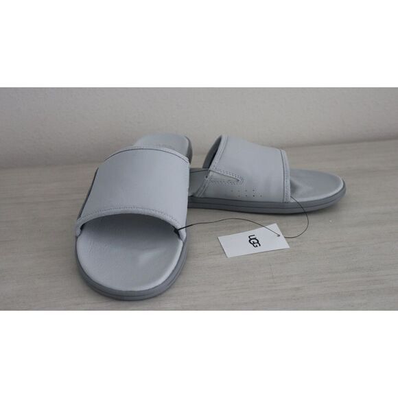UGG 1124900 Men's Sz 9 Glacier Gray Seaside Slide Leather/Suede Sandals - Picture 4 of 10